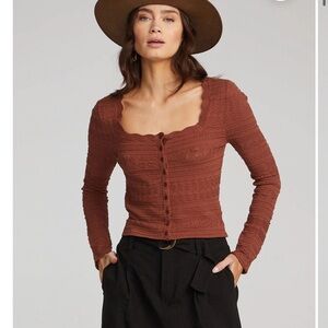 Saltwater LUXE Rust Button-Up Cardigan